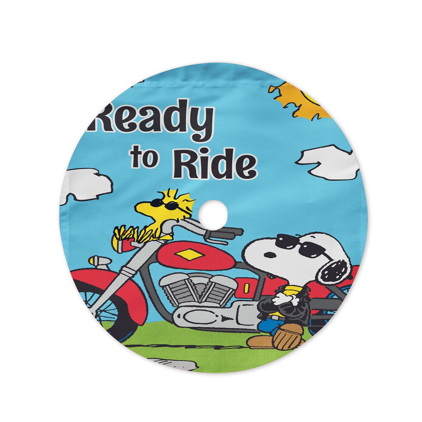 Peanuts Motorcycle Joe Snoopy Ready To Ride Christmas Tree Skirt 36 X 36 Inch