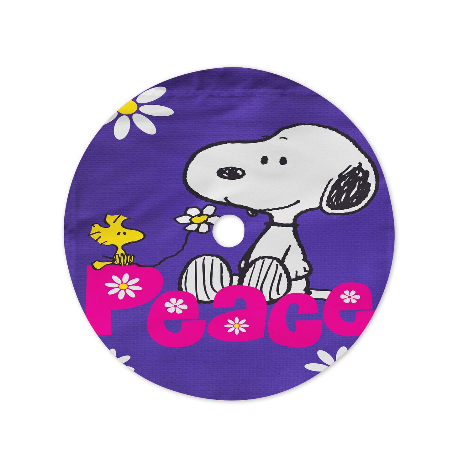 Peanuts Peace Snoopy Christmas Tree Skirt 36 X 36 Inch