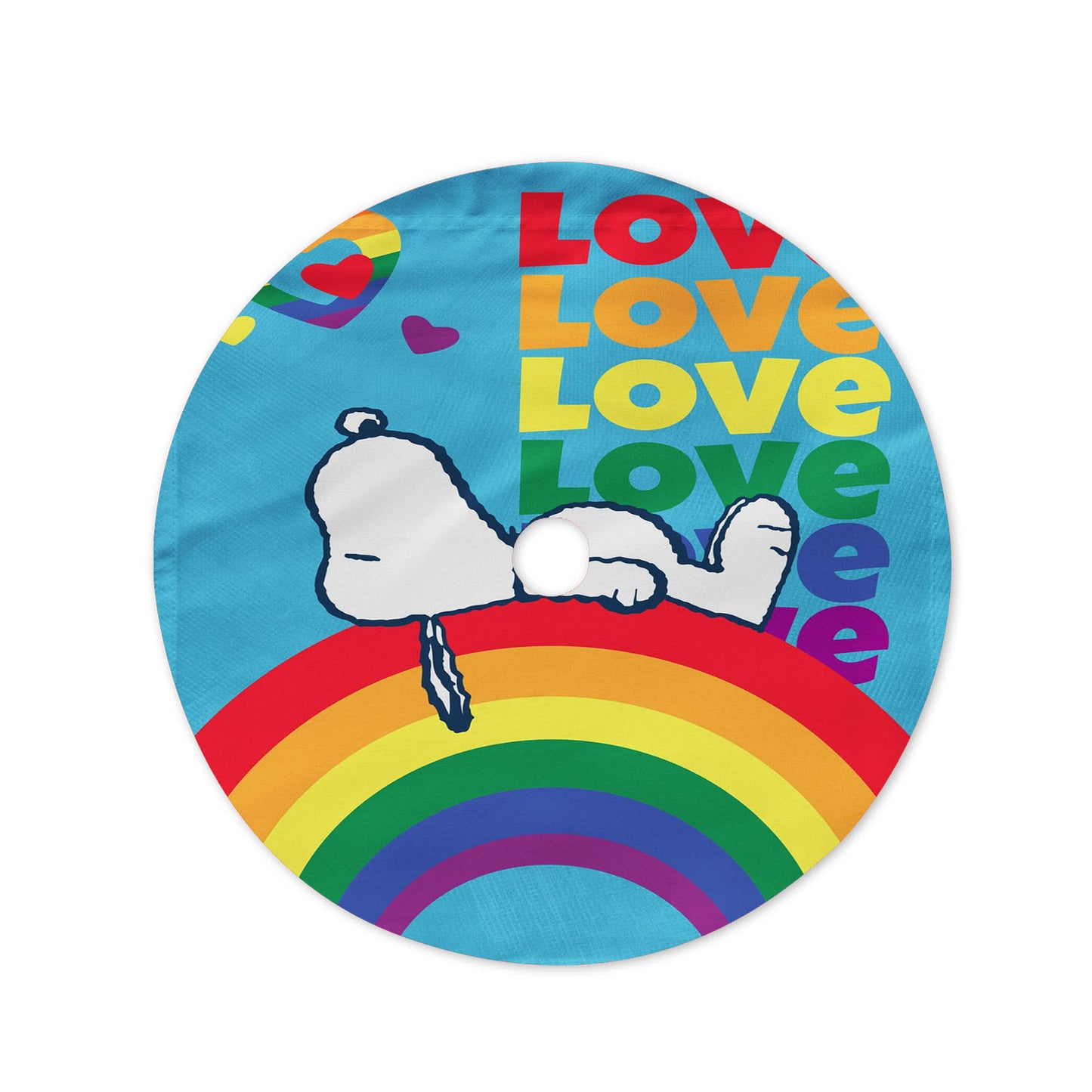 Peanuts Rainbow Pride Snoopy Christmas Tree Skirt 36 X 36 Inch