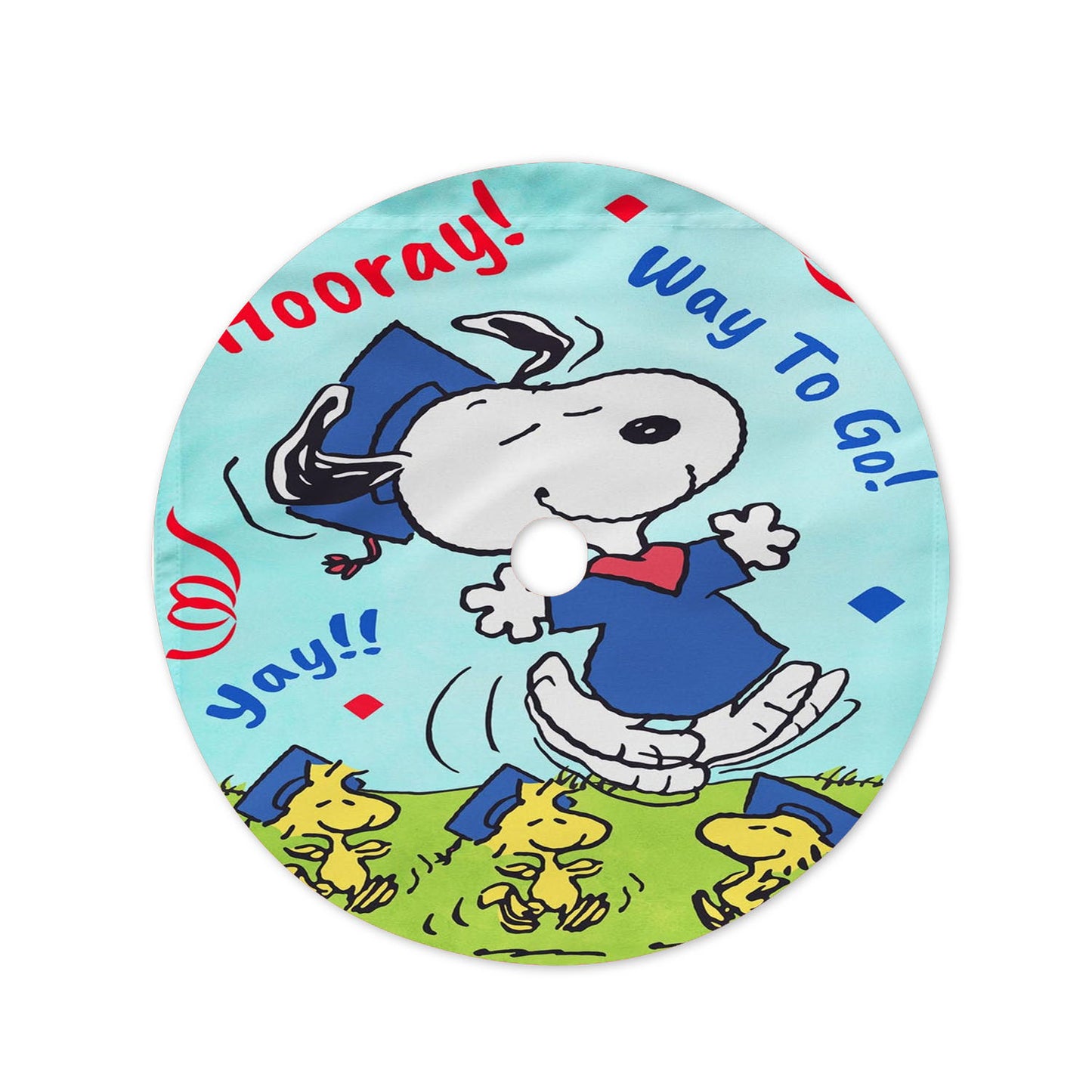 Peanuts Snoopy Graduation Christmas Tree Skirt 36 X 36 Inch