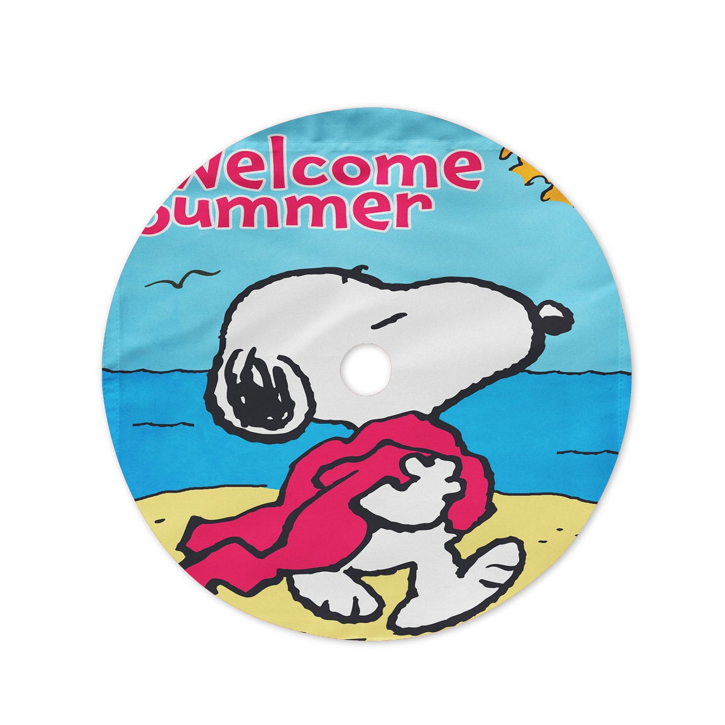 Peanuts Summer Beach Snoopy Christmas Tree Skirt 36 X 36 Inch