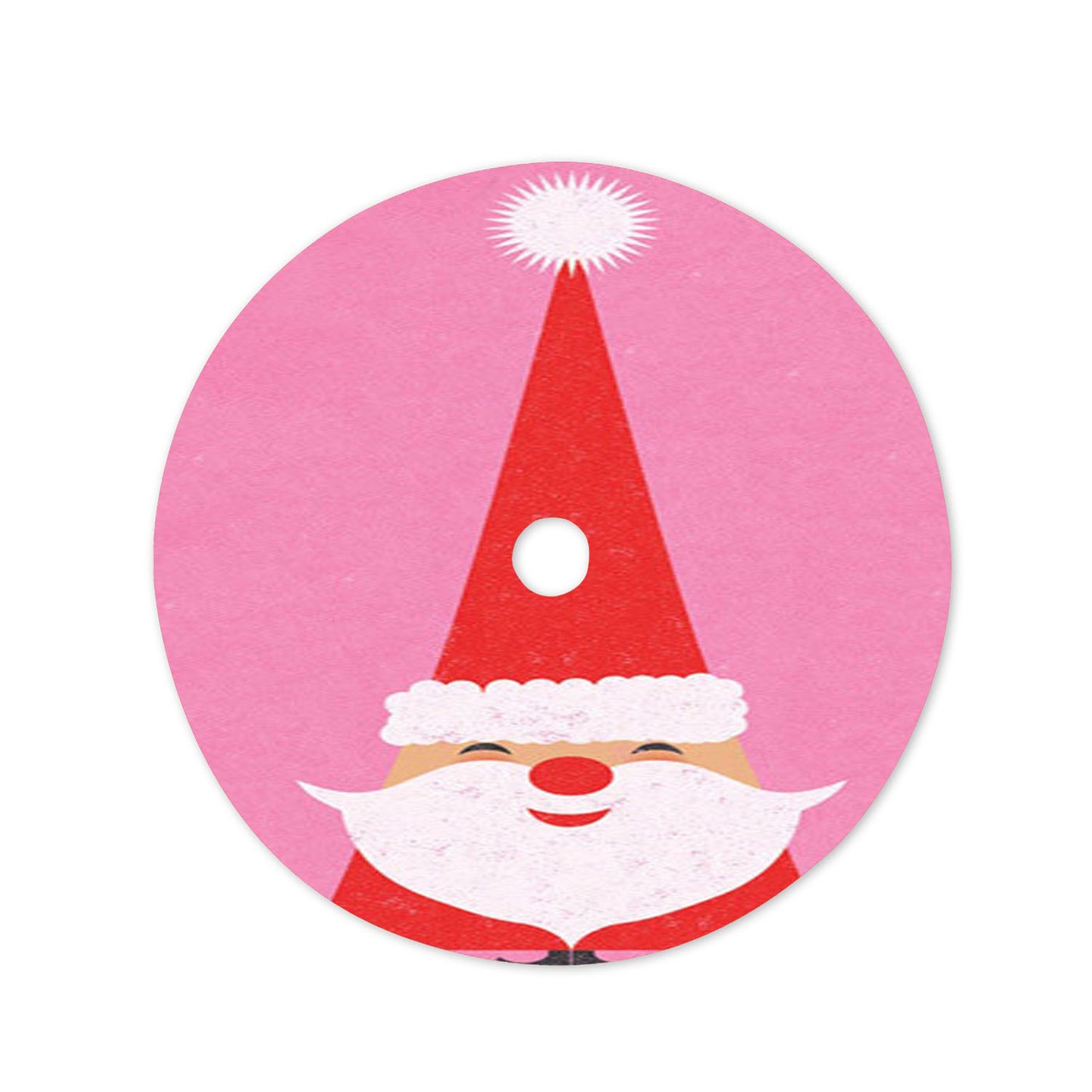 Santa Pink Christmas Tree Skirt 36 X 36 Inch