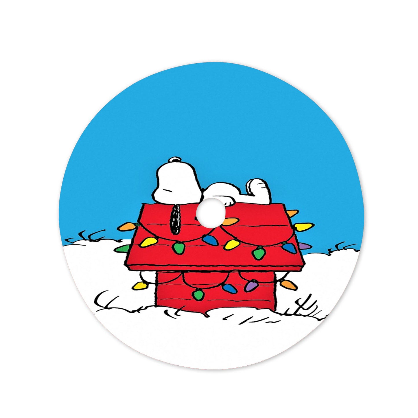 Snoopy Dog House Christmas Tree Skirt 36 X 36 Inch