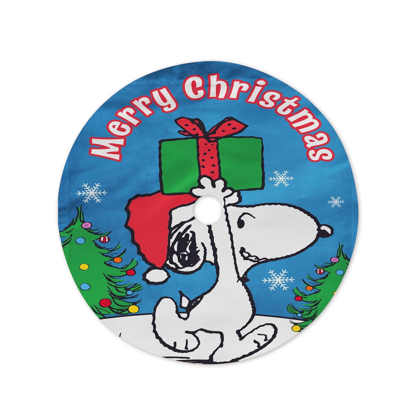 Snoopy Peanuts Christmas Tree Skirt 36 X 36 Inch