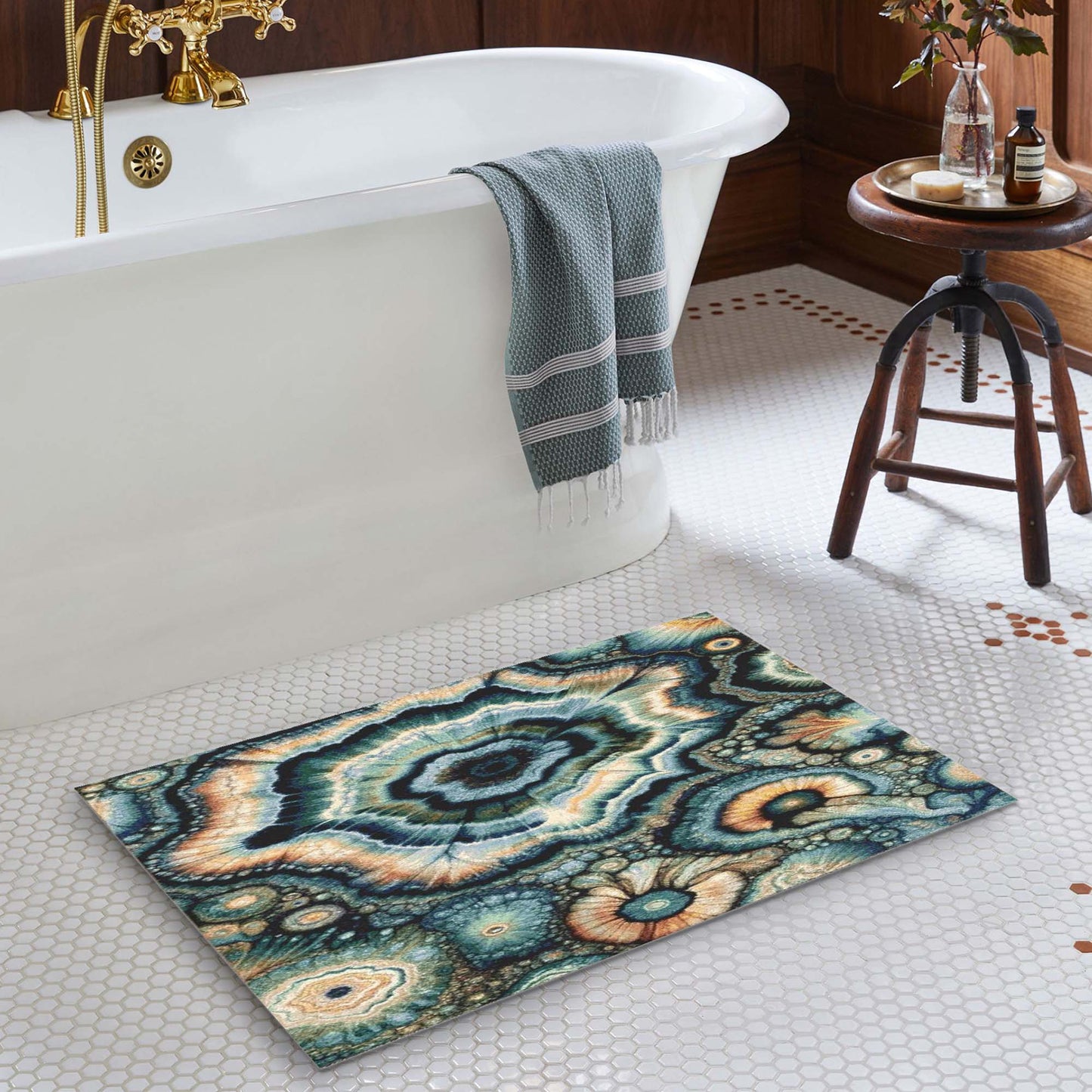 Abstract Geode Mandala Doormat Floor Mat