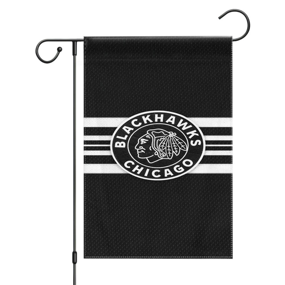 Blackhawks Chicago Christmas Winter Sweater Garden Flags Yard Outdoor Lawn 12 X 18