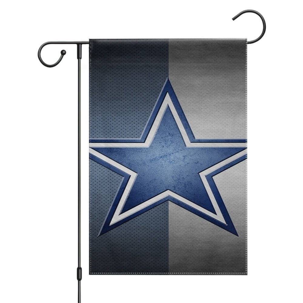 Blue Grey Star Symbol Dallas Cowboys Logo Garden Flags Yard Outdoor Lawn 12 X 18