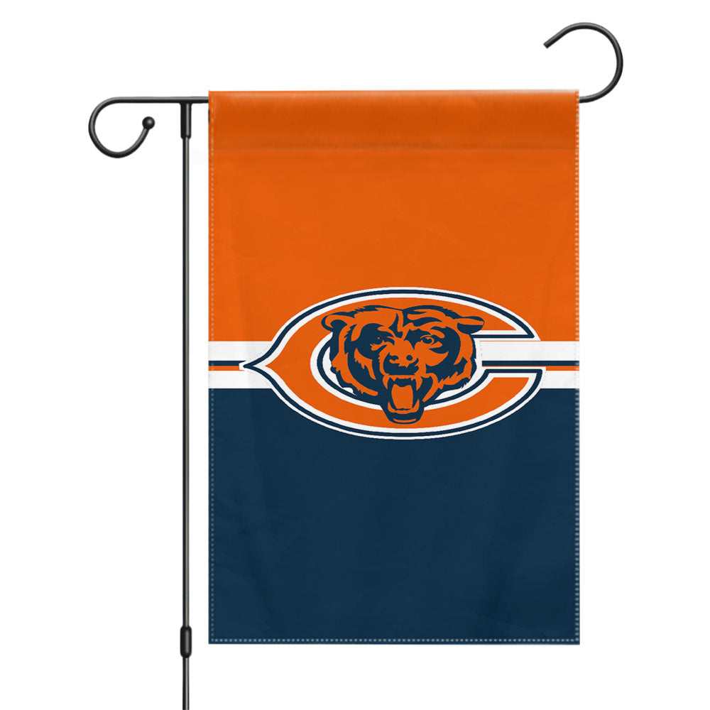 Blue Orange Chicago Bears Wallpaper Garden Flags Yard Outdoor Lawn 12 X 18