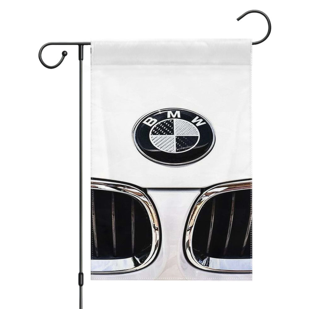 Bmw Car White Logo Garden Flags Yard Outdoor Lawn 12 X 18
