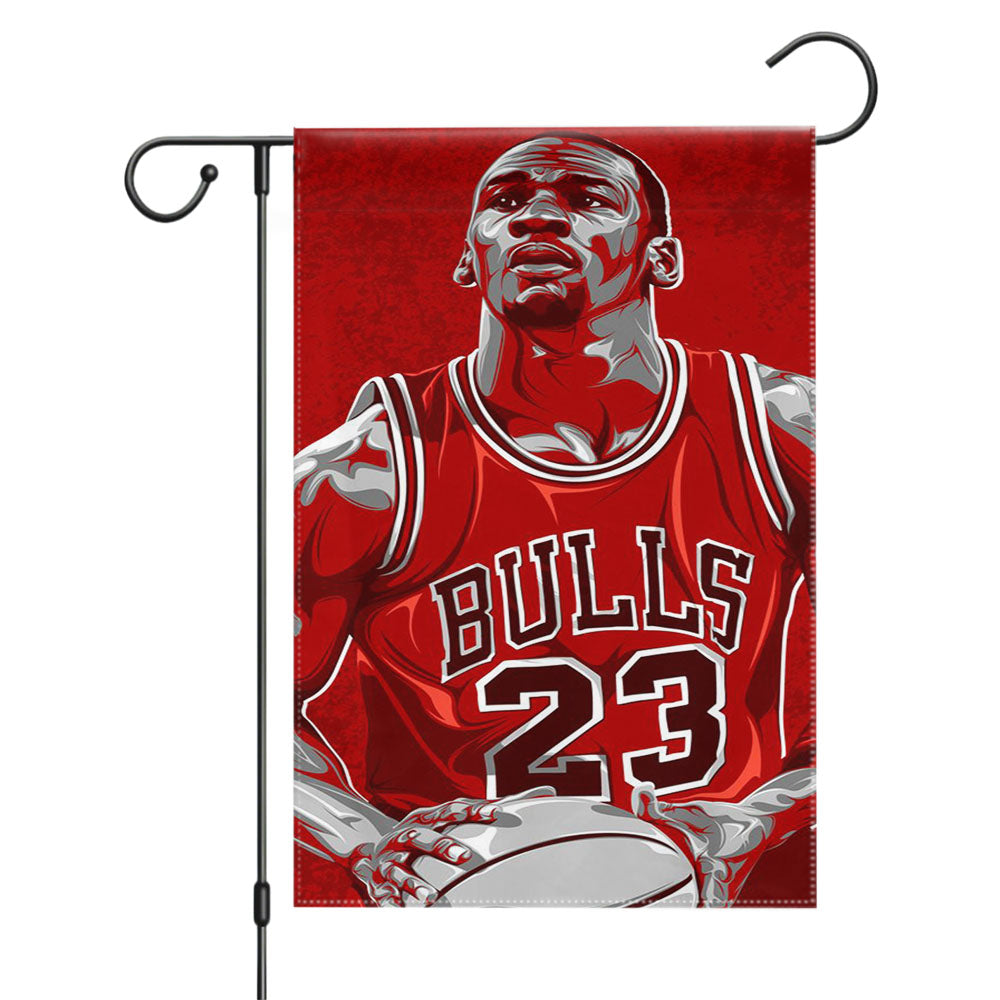 Bulls Man Jordan Chicago Heroes Garden Flags Yard Outdoor Lawn 12 X 18