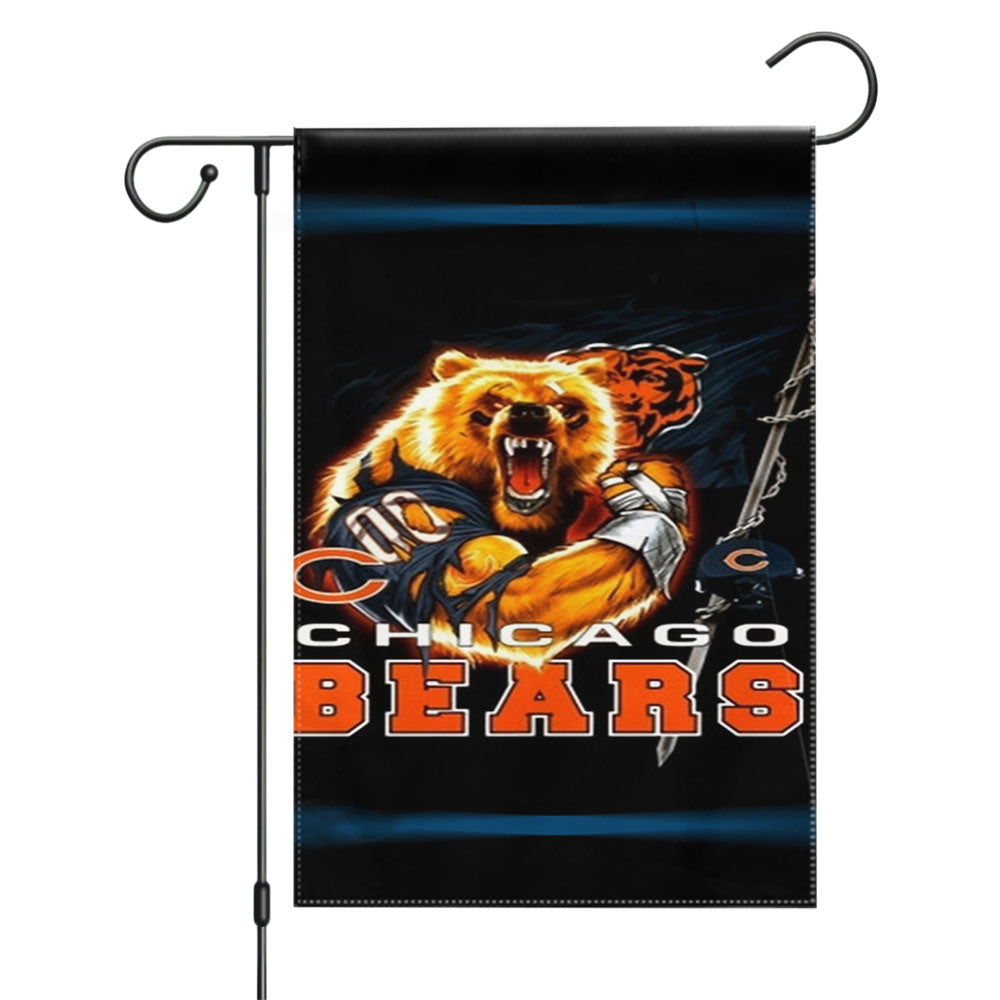 Chicago Bears Nfl Stripe Garden Flags Yard Outdoor Lawn 12 X 18