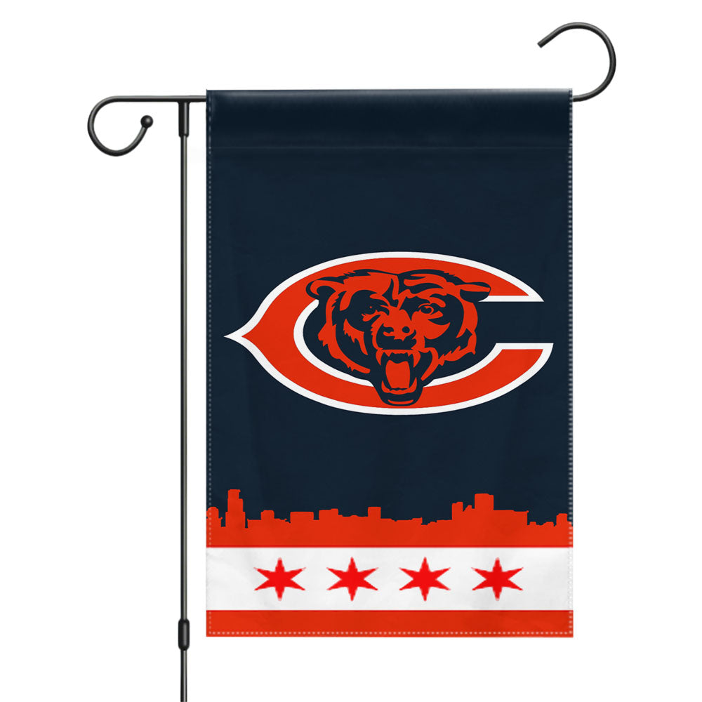 Chicago Bears Wallpaper Garden Flags Yard Outdoor Lawn 12 X 18