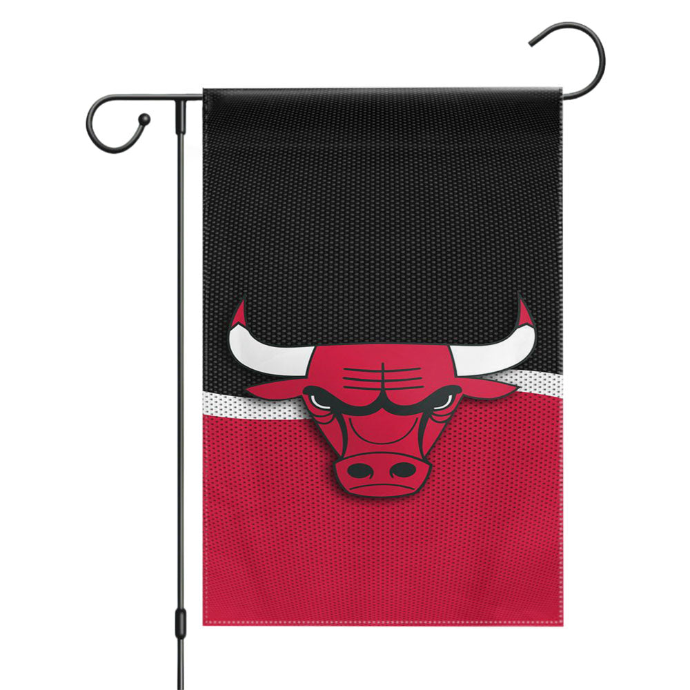 Chicago Bulls Hardwood 2 Garden Flags Yard Outdoor Lawn 12 X 18