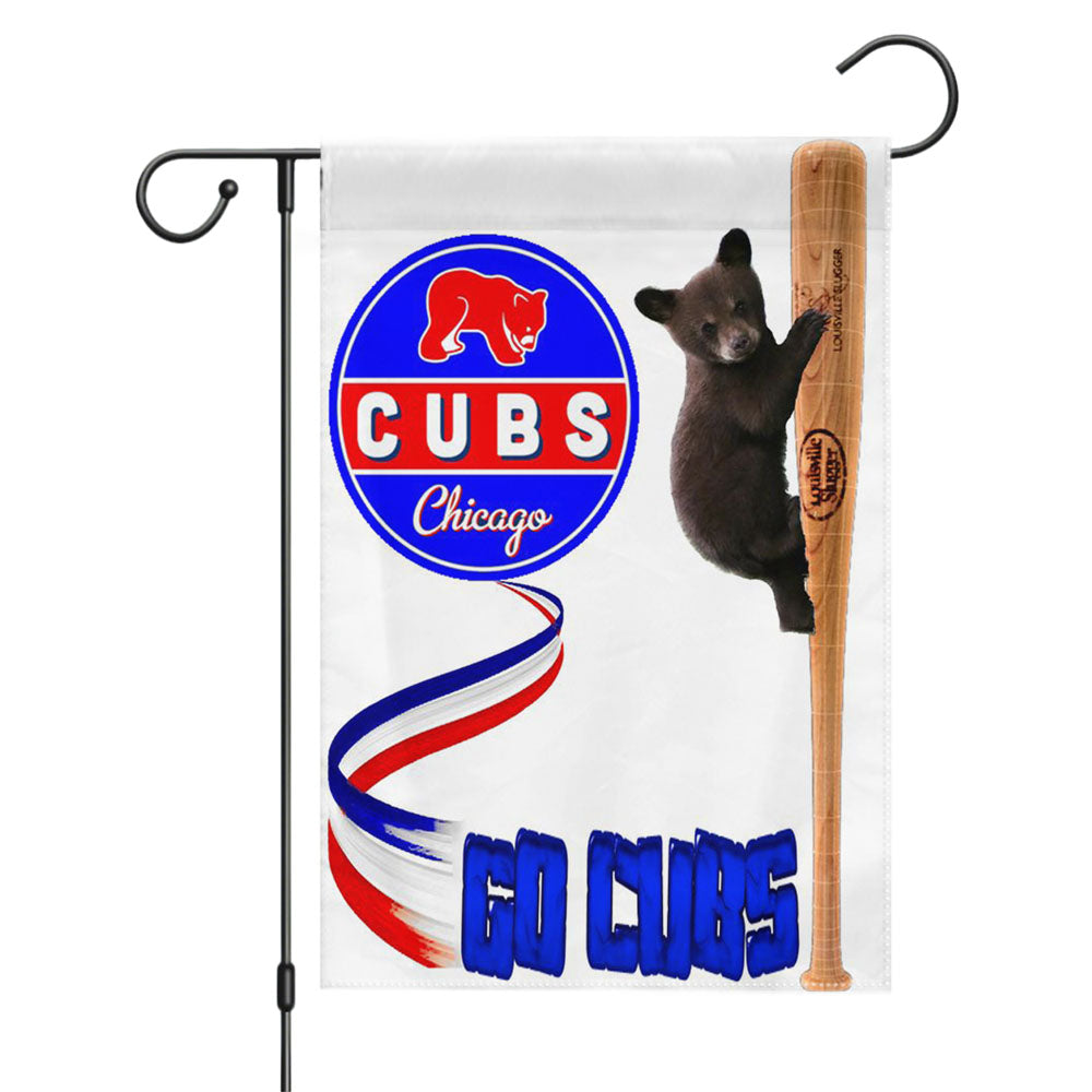 Chicago Cubs Bear Ba Garden Flags Yard Outdoor Lawn 12 X 18