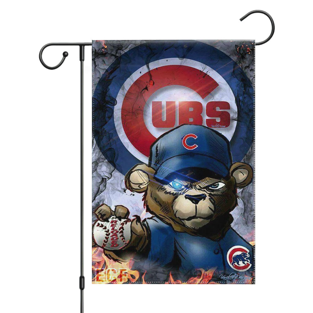 Chicago Cubs Bear Ball Garden Flags Yard Outdoor Lawn 12 X 18