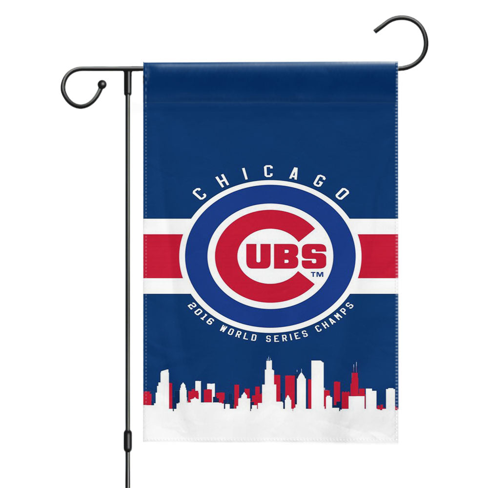 Chicago Cubs Brushes Splatter Art Garden Flags Yard Outdoor Lawn 12 X 18