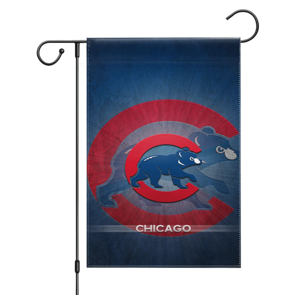 Chicago Cubs Cute Logo Garden Flags Yard Outdoor Lawn 12 X 18