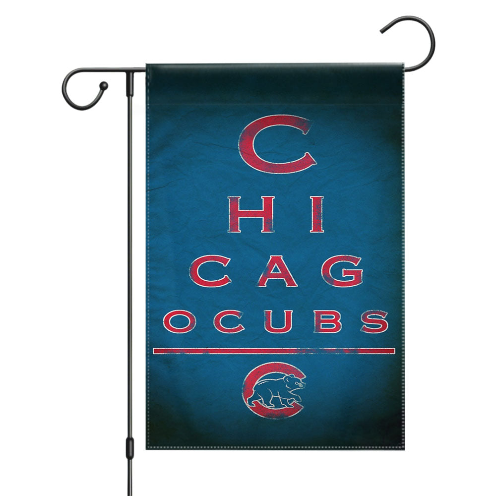 Chicago Cubs Mlb Icon Garden Flags Yard Outdoor Lawn 12 X 18