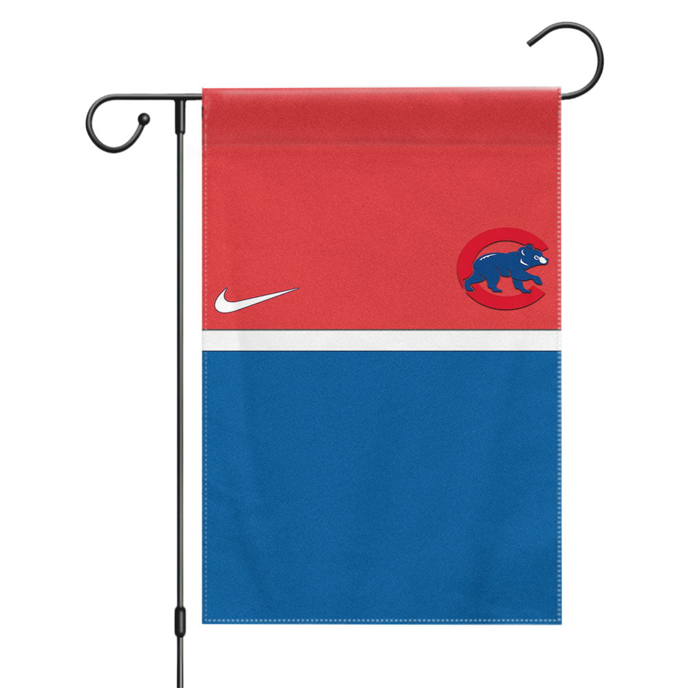 Chicago Cubs Red Text Chrome Garden Flags Yard Outdoor Lawn 12 X 18