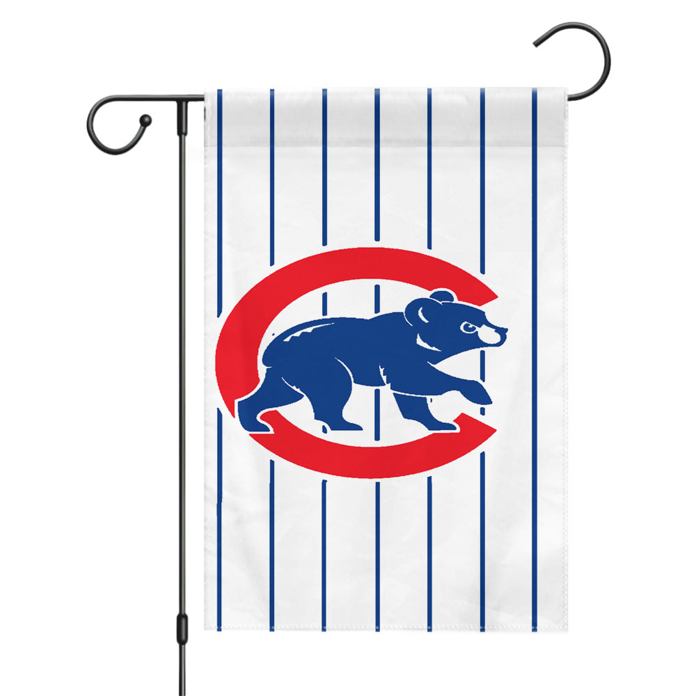 Chicago Cubs Stripe Garden Flags Yard Outdoor Lawn 12 X 18
