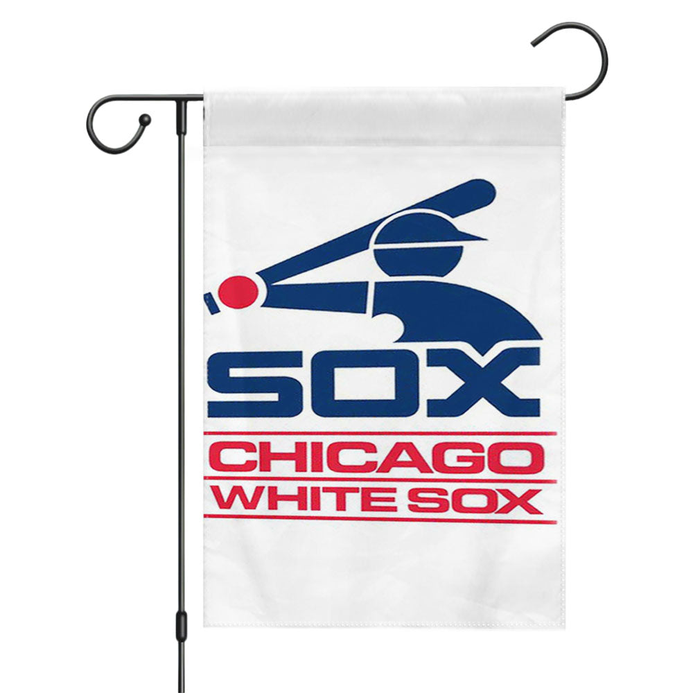 Chicago White Sox Baseball Black White Garden Flags Yard Outdoor Lawn 12 X 18