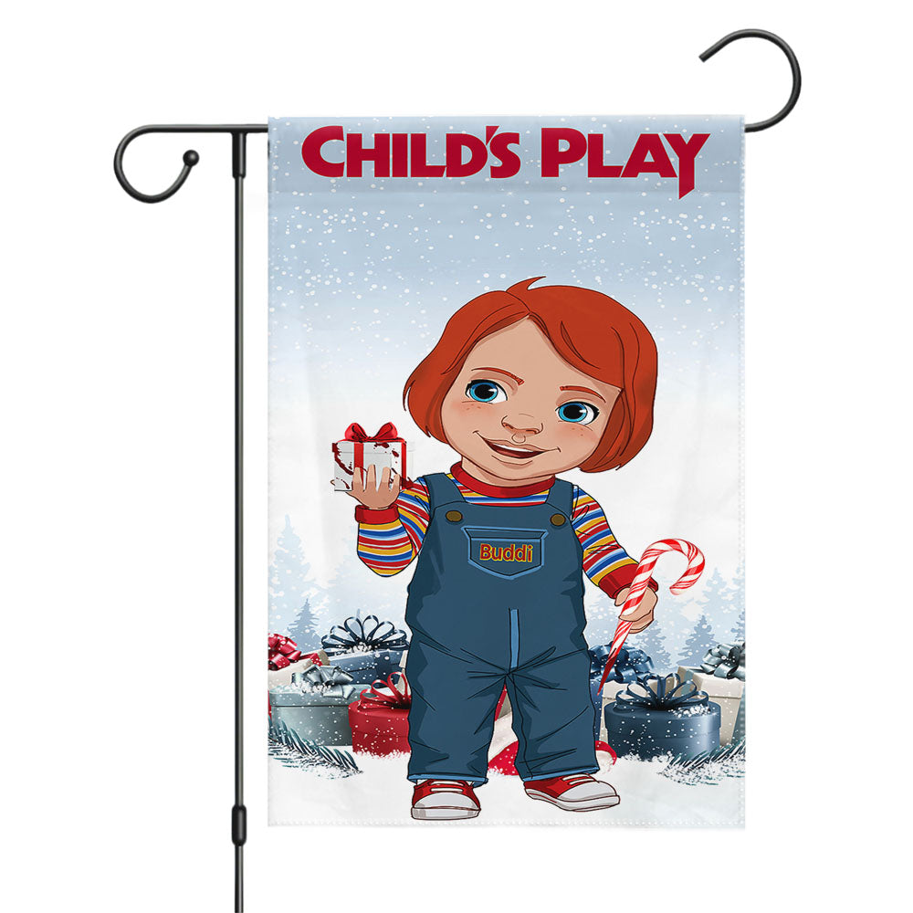 Childs Play Buddi Poster Christmas Garden Flags Yard Outdoor Lawn 12 X 18