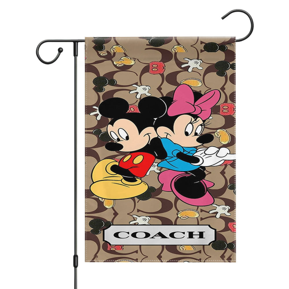 Coach Mickey Minnie Mouse Love Garden Flags Yard Outdoor Lawn 12 X 18