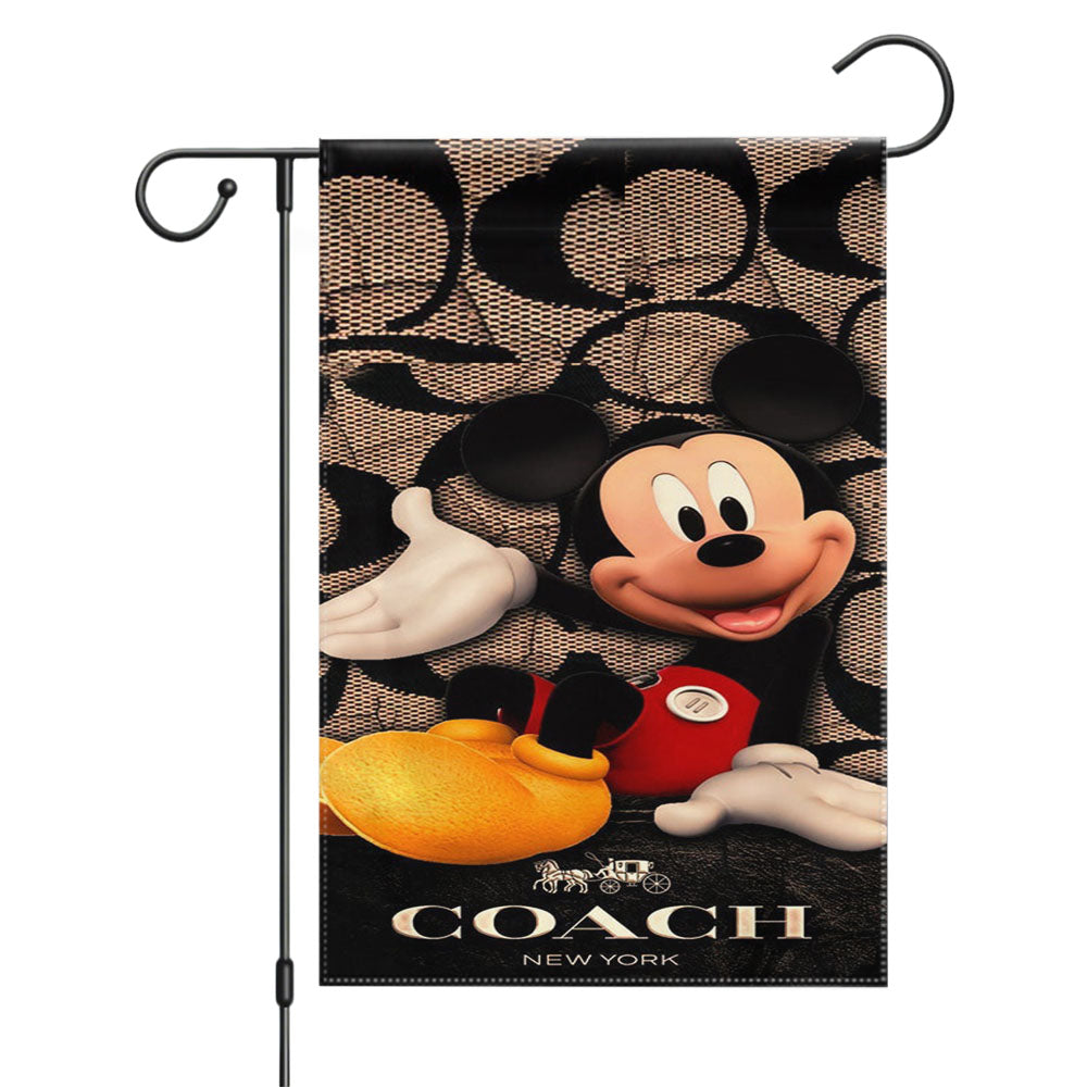 Coach Mickey Mouse Cartoon Garden Flags Yard Outdoor Lawn 12 X 18