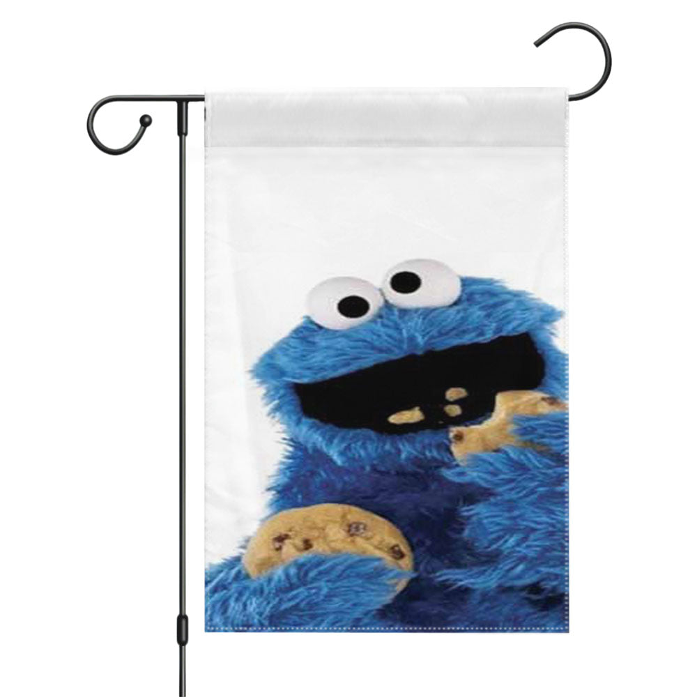 Cookie Monster Plain Wht Garden Flags Yard Outdoor Lawn 12 X 18