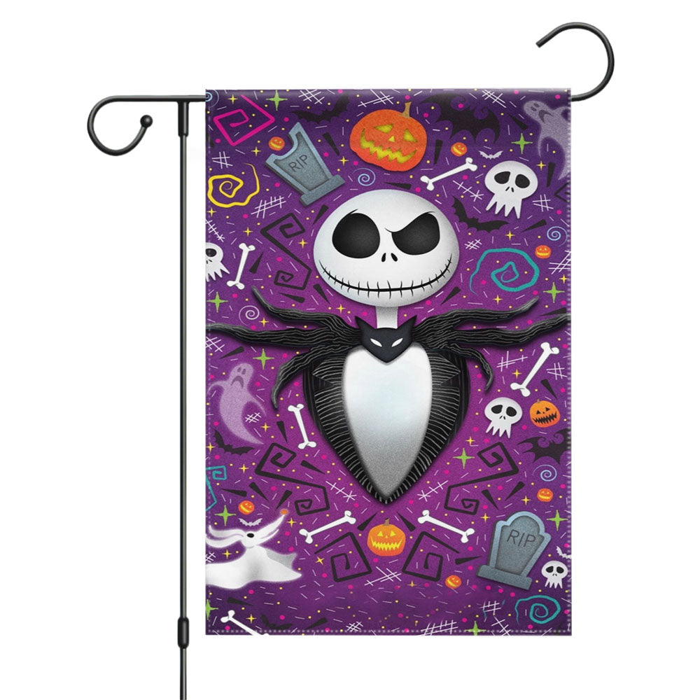 Cute Nightmare Before Christmas Purple Wallpaper Garden Flags Yard Outdoor Lawn 12 X 18