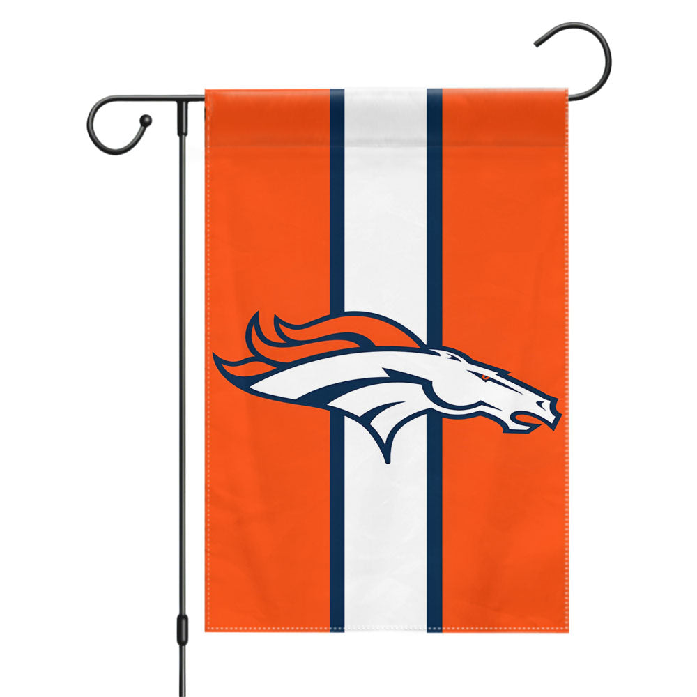 Denver Broncos Logo Garden Flags Yard Outdoor Lawn 12 X 18