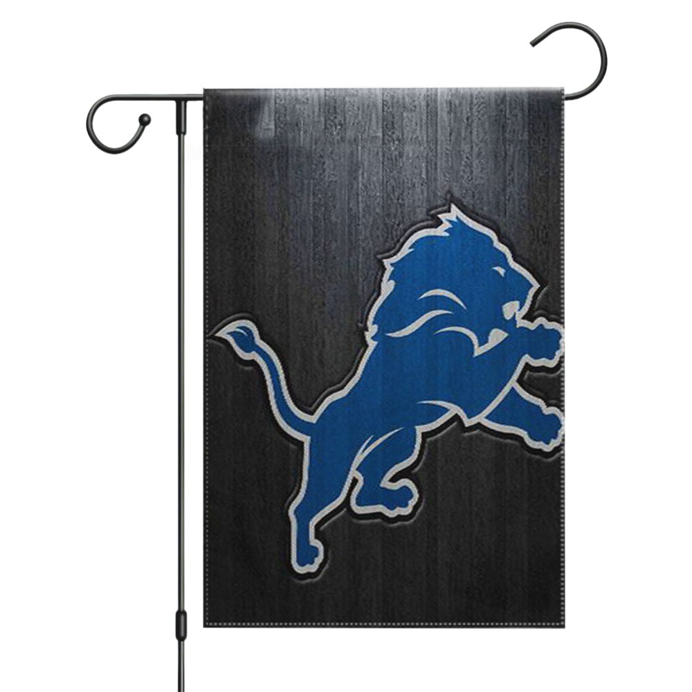 Detroit Lions Logo Garden Flags Yard Outdoor Lawn 12 X 18