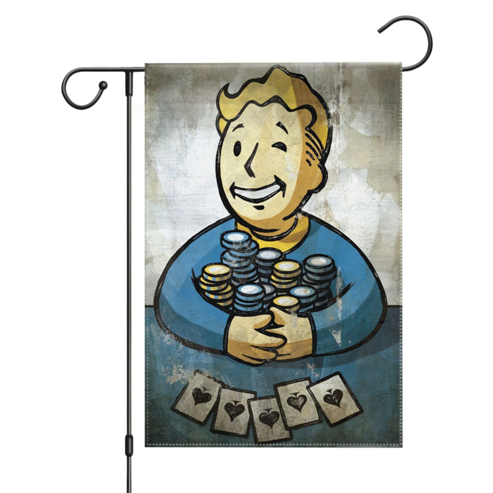 Fallout New Vegas Vault Boy Wallpapers Garden Flags Yard Outdoor Lawn 12 X 18