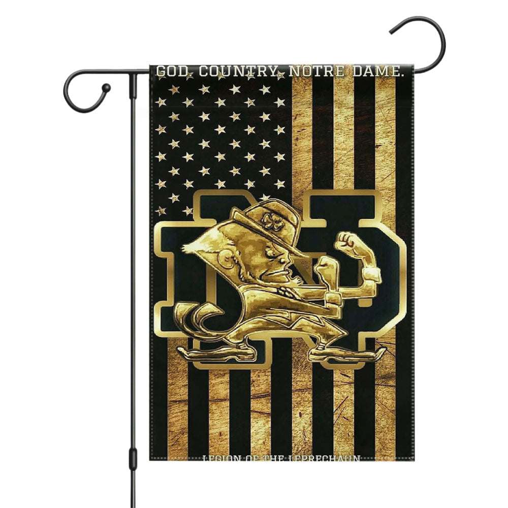 Fighting Irish Notre Dame Football Golden Flag Garden Flags Yard Outdoor Lawn 12 X 18