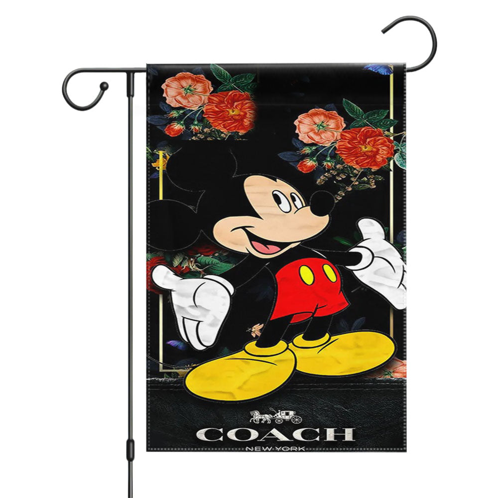 Flowers Coach Mickey Mouse New 49 Garden Flags Yard Outdoor Lawn 12 X 18