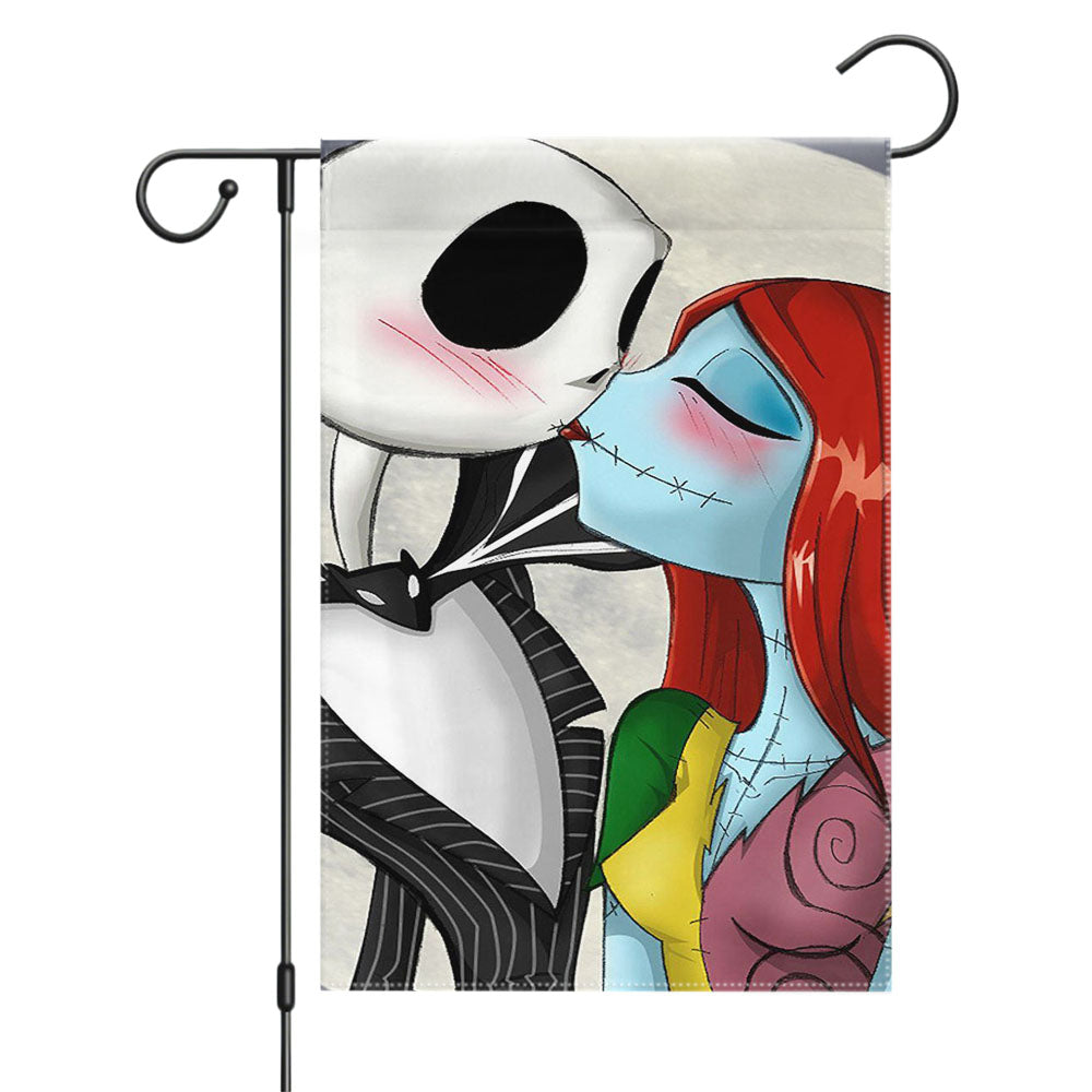 Forever Love Jack Sally Before Christmas Garden Flags Yard Outdoor Lawn 12 X 18