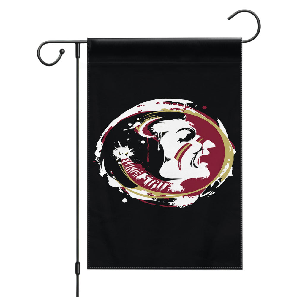 Fsu Florida State Seminols Logo Splat Art Garden Flags Yard Outdoor Lawn 12 X 18