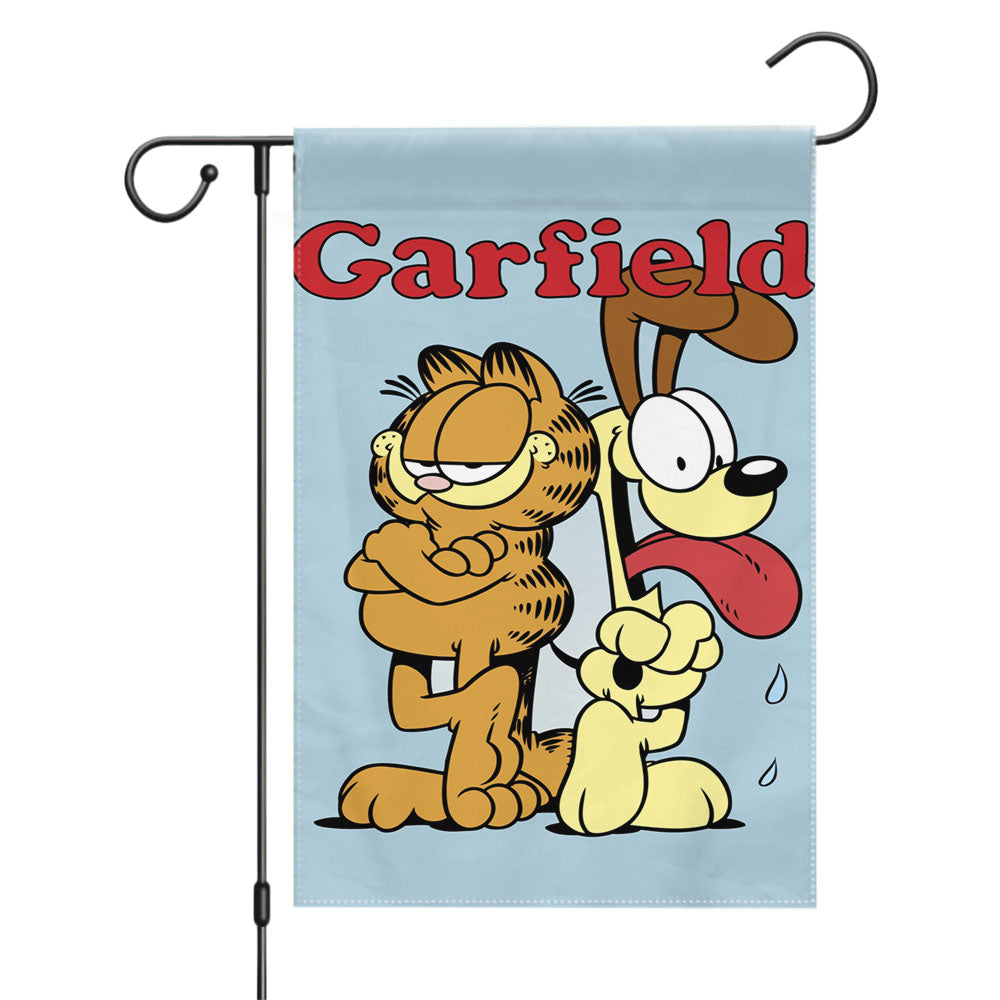 Garfield And Dog Garden Flags Yard Outdoor Lawn 12 X 18