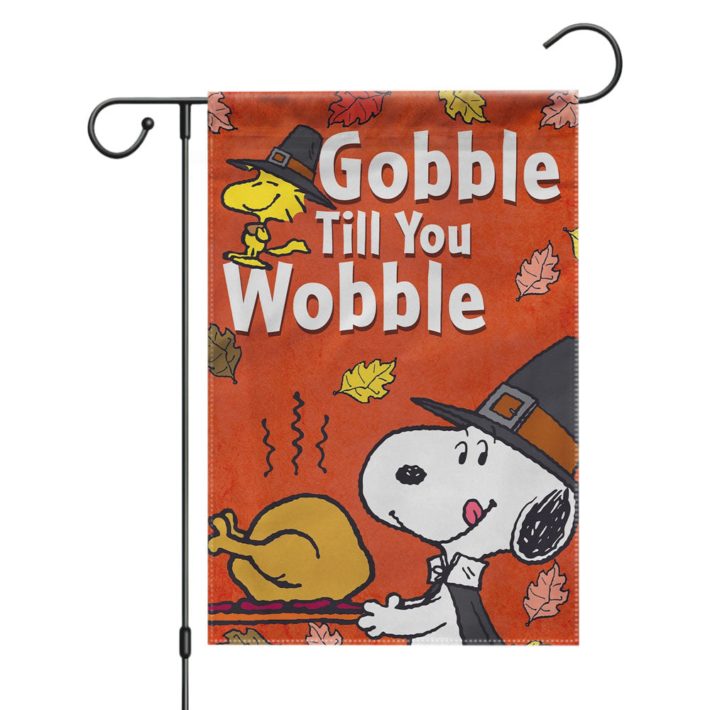 Gobble Till You Wobble Peanuts Garden Flags Yard Outdoor Lawn 12 X 18