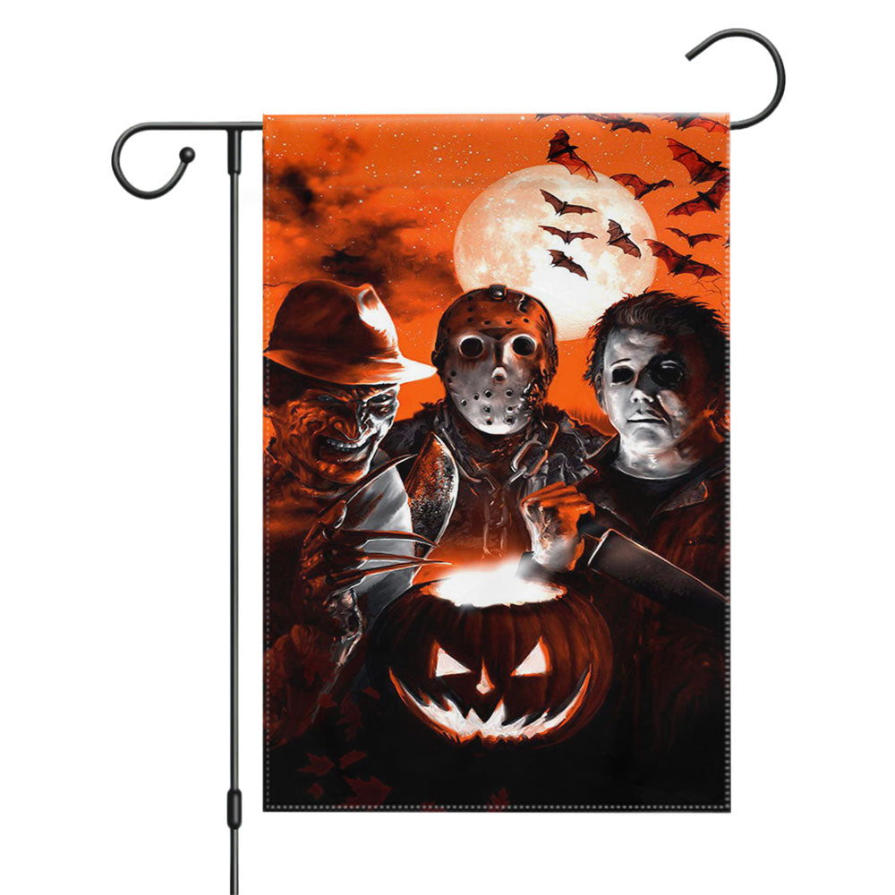 Halloween Skull Black Cat Garden Flags Yard Outdoor Lawn 12 X 18