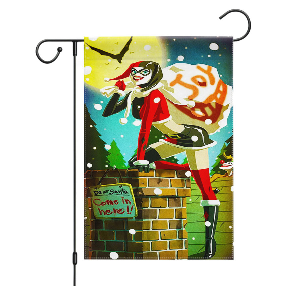 Harley Quinn Christmas Garden Flags Yard Outdoor Lawn 12 X 18