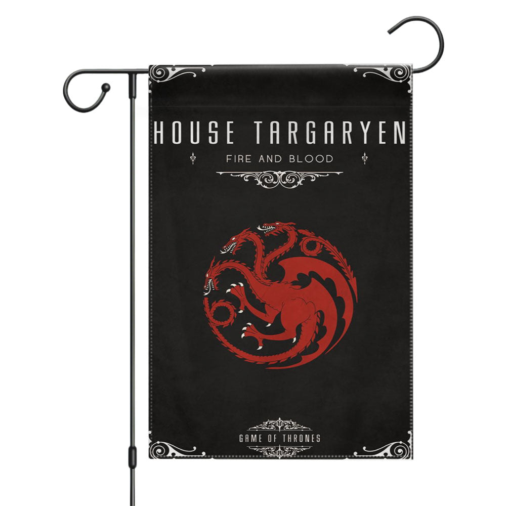 House Targayen Fire And Blood Games Of Thrones Wallpaper Garden Flags Yard Outdoor Lawn 12 X 18
