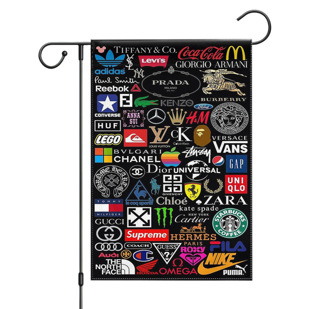 Hype Beast Brand Collages Garden Flags Yard Outdoor Lawn 12 X 18