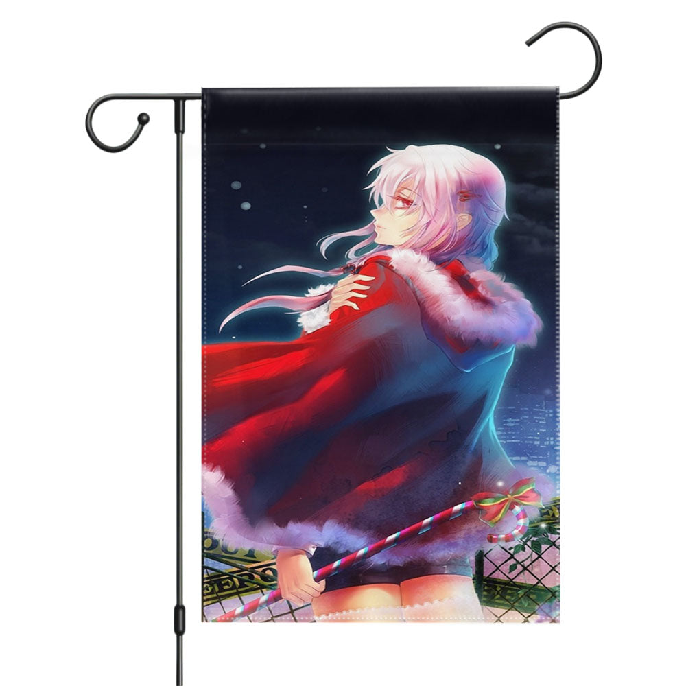 Inori Yuzuriha Christmas Red Dress Anime Girl Guilty Crown Garden Flags Yard Outdoor Lawn 12 X 18