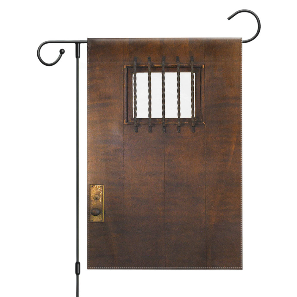 Iron Barred Door Garden Flags Yard Outdoor Lawn 12 X 18