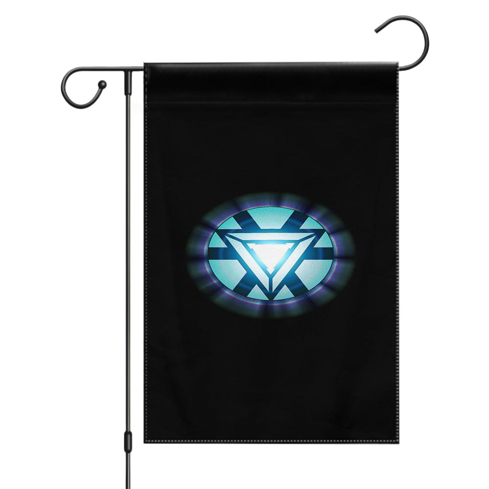 Iron Man Arc Reator Circle Garden Flags Yard Outdoor Lawn 12 X 18
