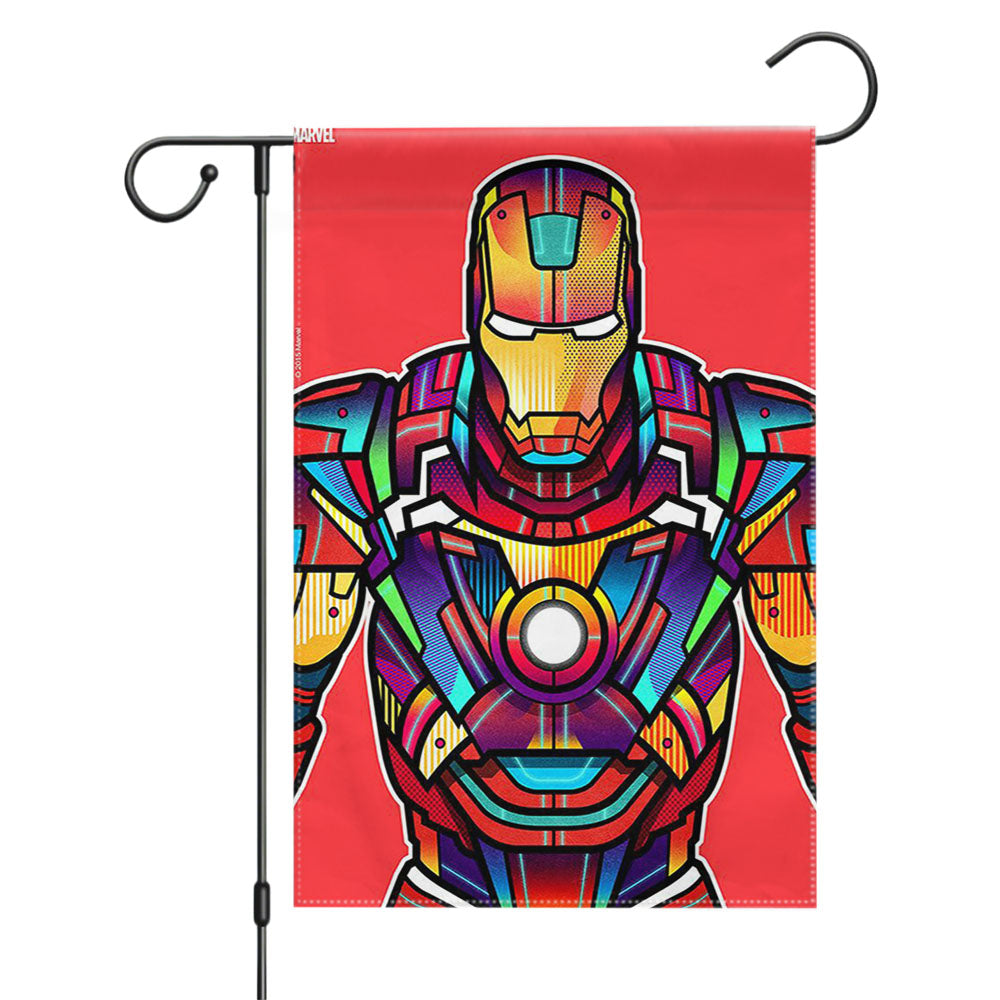 Iron Man X Robert Downey Jr Comic Canvas Garden Flags Yard Outdoor Lawn 12 X 18