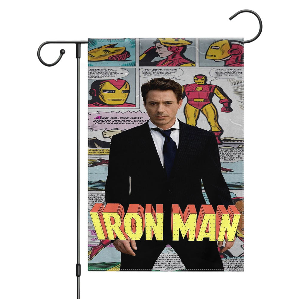 Iron Man Garden Flags Yard Outdoor Lawn 12 X 18