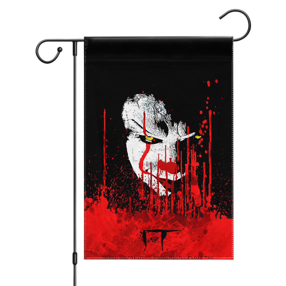 It The Clown Pennywise When You Down Here Garden Flags Yard Outdoor Lawn 12 X 18