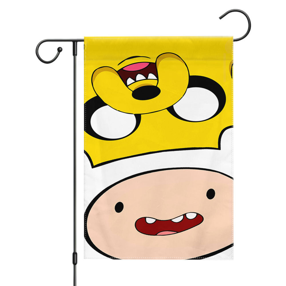Jake And Finn Adventure Time Stained Glasses Garden Flags Yard Outdoor Lawn 12 X 18
